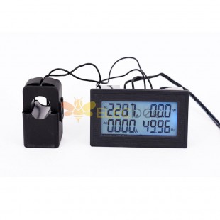 6-in-1 AC60-500V 100A Three-phase AC Voltage Ammeter Blue Backlight Digital Display Multi-function Power Frequency