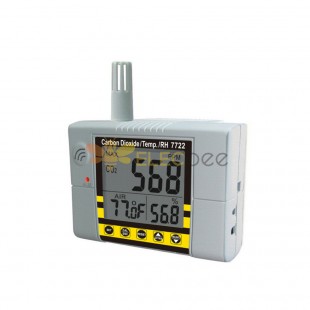 Carbon Dioxide Detector AZ7722 Wall-mounted Temperature and Humidity Industrial Breeding Gas Alarm