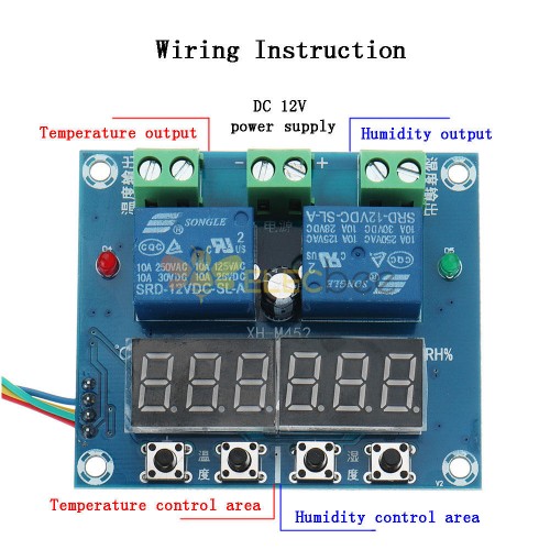 Module contrôleur de température et humidité 12V XH-M452