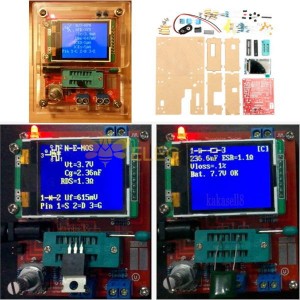 Kit tester transistor Mega328 fai-da-te Induttanza di capacità ESR Meter Diodo Triodo con custodia