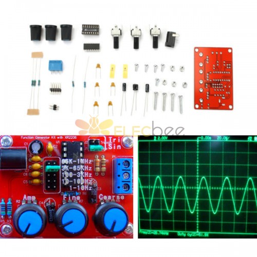 XR2206 Function Signal Generator DIY Kit Sine/Triangle/Square Wave 9-12V DC 