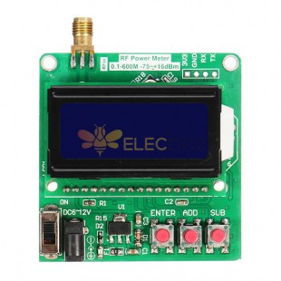 Medidor de potência de radiofrequência digital -75~+16dBm Atenuação de potência pode ser definida LCD ultrapequeno