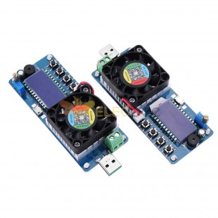 FX25 FX35 25W/35W 4A/5A 电子负载电流电压功率测试仪USB保护带LCD高清显示可调电阻调节器