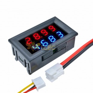 DC 100V 10A 0.28 Inch Mini Digital Voltmeter Ammeter 4 Bit 5 Wires Voltage Current Meter with LED Dual Display