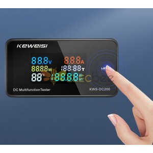 KWS-DC200 0-200V 0-100A 直流数显电压电流表彩屏电源温度测试仪定时器