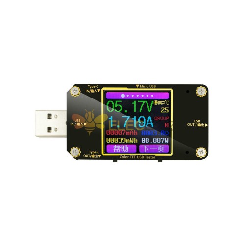 USB Current Voltage Meter Digital Display Color Tester With bluetooth Voltmeter