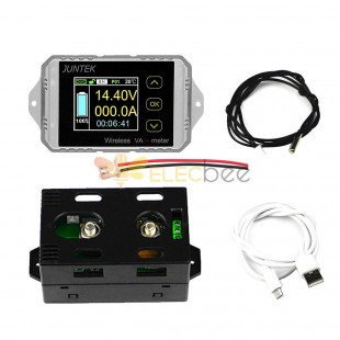 VAT1030無線直流電壓表電流測試儀瓦特測量數顯電動車庫錶帶溫度傳感器