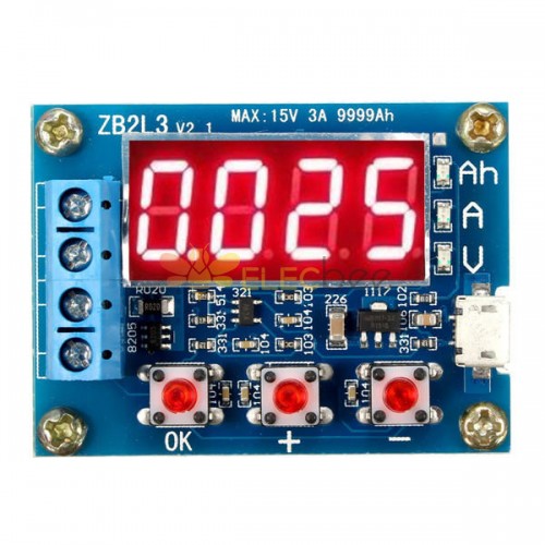 Tester di capacità della batteria ZB2L3 18650 Tester di tipo a scarica esterna da 1,2-12 V con due resistori da 7,5