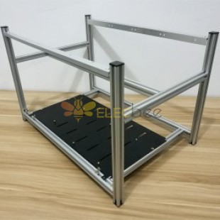 6 GPU Aluminum Open Air Mining Rig Frame Case Kit For ETH Ethereum Silver