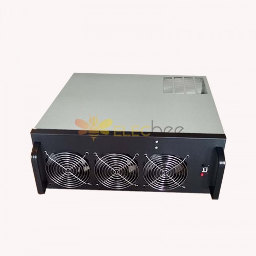 Chasis de caja de minería 6GPU para ETH BTC Ethereum con 3 ventiladores