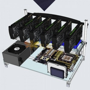 Aluminium Open Air Frame Mining Miner Rig Case stapelbar für 6 GPU ETH Ethereum