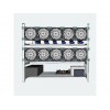 Aluminum Open Air Mining Rig Stackable Frame Case With 10 LED Fans For 12 GPU ETH