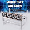 Aluminum Open Air Mining Rig Stackable Frame Case With 4 Fans For 6 GPU ETH BTC