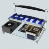 Aluminium Open Air Mining Rig Stapelbares Rahmengehäuse mit 4 Lüftern für 6 GPU ETH BTC