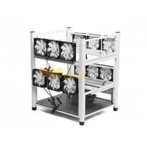 BX36 6 GPU Miner Frame 6 Fans Open Air BTC Bitcoin Coin Miner Computer Mining Case Server Chassis