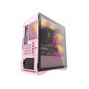 Gabinete para computador gamer DarkFlash DLM22 M-ATX/ITX USB 3.0 compatível com porta de vidro temperado rosa/verde menta