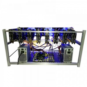 Marco de minería 8 GPU Caja de minero de aluminio Caja de plataforma de minería apilable