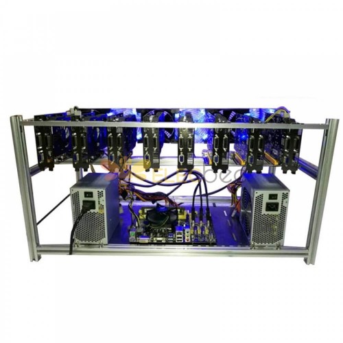 Marco de minería 8 GPU Caja de minero de aluminio Caja de plataforma de minería apilable