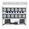 Mining Rig Frame Open Air 14 GPU Miner Mining Frame Rig Case avec 12 ventilateurs LED pour ETH ZCash