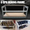 Estrutura de mineração ao ar livre faça você mesmo estrutura de alumínio estrutura de mineração para 6 plataformas de mineração de cripto-moeda de mineração GPU