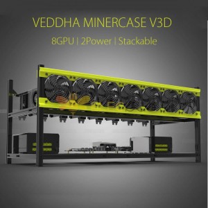 VEDDHA V3D 8 GPU ETH ZEC ZCash용 야외 채광 광부 프레임 쌓을 수 있는 케이스