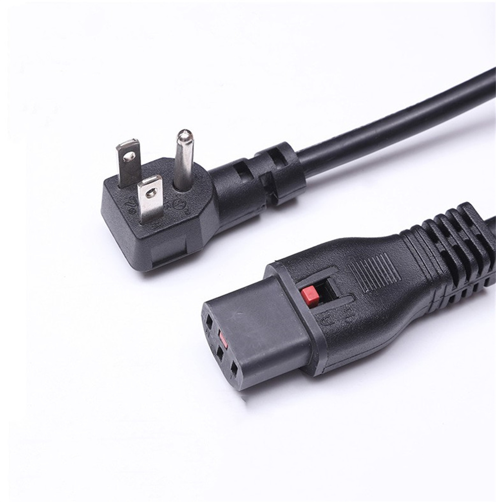 3pin American Standard Triple Outlet Power Cord with UL 5-15P to 5-15R Connector, IEC C13 Tail, 1.85m
