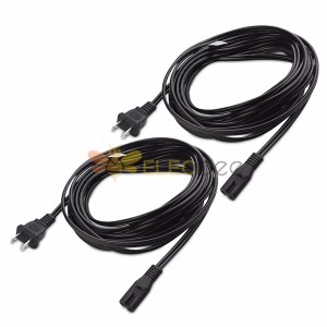 American Standard 2-Core Flat Plug to American Standard Eight-Character Tube Plug Cable, UL American Standard 18AWG 2-Core Plug Cable, 1 Meter