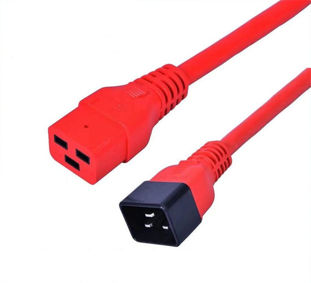 Cable con enchufe American Standard C19 a C20, 14AWG con bloqueo y cable de alimentación C19 antideslizante, cable de conexión UL, 1,1 m