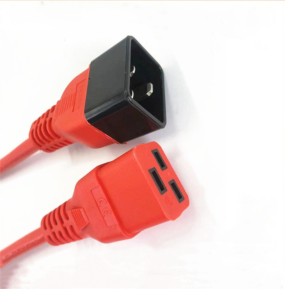 Cable con enchufe American Standard C19 a C20, 14AWG con bloqueo y cable de alimentación C19 antideslizante, cable de conexión UL, 1,1 m