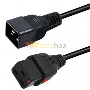 Трехконтактный кабель американского стандарта с фиксирующейся вилкой IEC C13, 3-контактный противоскользящий вилка IEC C13 с горизонтальным отверстием американского стандарта