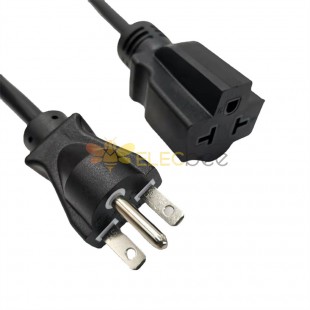 American Standard Two-Horizontal-One-Round Power Cord, UL American Standard Multi-Outlet Plug Cable, American Standard Plug with 20R Extension, 1.8 Meters