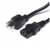 Cable de enchufe canadiense con salida triple estándar americano UL, 12 AWG, cola dividida IEC C13 estándar americano, 1,1 m
