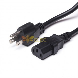 Cable de enchufe canadiense con salida triple estándar americano UL, 12 AWG, cola dividida IEC C13 estándar americano, 1,1 m