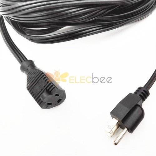Cable de alimentación estándar americano de dos vueltas horizontales, cable  con enchufe multitoma estándar americano UL, enchufe estándar americano