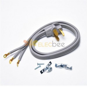 cabo de alimentação cabo secador cabos de alcance de 4' 40/50Amp 3 fios 10AWG/3C cinza