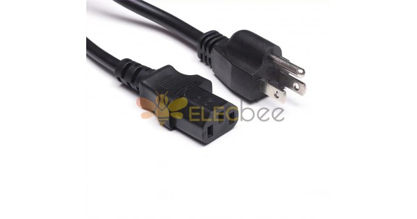 Cable de alimentación estándar americano de dos vueltas horizontales, cable  con enchufe multitoma estándar americano UL, enchufe estándar americano