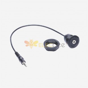 3.5mm Jack Panel Mount to Plug Headphone Stereo Audio Auxiliary Cable 30cm