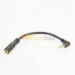3.5mm Right Angle Male To 3.5mm Female Extension Cable TRRS 0.2M