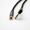 3 Pólos 3.5MM 90 Grau Masculino para Feminino Straight Audio Wire Black 0.5M-3M 1m