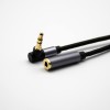 3 Poles 3.5MM 90 Degree Male to Female Straight Audio Wire Black 0.5M-3M