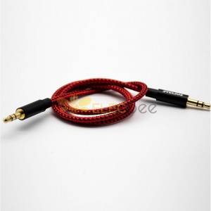 3 polos 3.5mm chapado en oro macho a macho recto auriculares enchufe cable de audio 0.5M-3M