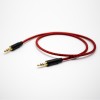 3.5mm插頭公對公3極鍍金耳機插頭手機電腦音箱音頻延長線中國紅直對直0.5米-3米