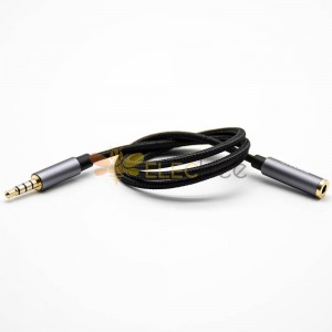 耳機4極公對母直式音頻線黑色0.5米-3米