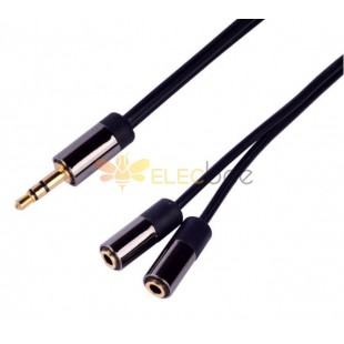 3.5mm Audio Cable Input 2 Female to Male Stereo Cable 30cm