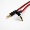 3.5mm Male 180°to Male 90 Degree 3 Poles Gold Plated Headphone Plug Audio Cable 0.5M-3M