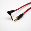 3.5mm Male 180°to Male 90 Degree 3 Poles Gold Plated Headphone Plug Audio Cable 0.5M-3M