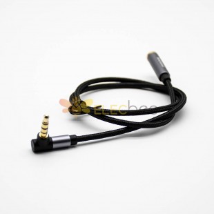 4極耳機插頭彎公對直母黑色音頻線0.5米-3米 3m
