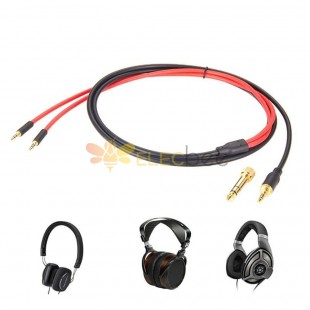 6.35mm Male To Dual 3.5mm Male Replacement Cable For B&W Bowers & Wilkins P3 Headphones 0.2M