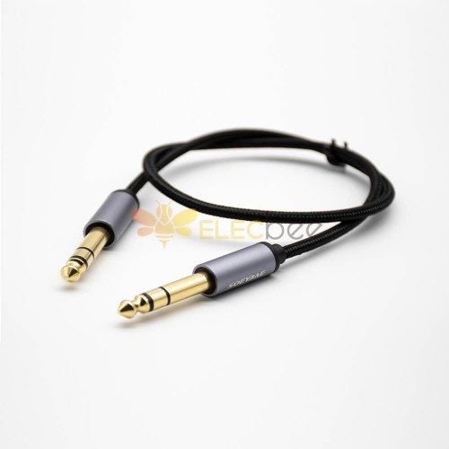 6.35mm Plug Mâle à Mâle Gold Plaqué Straight Cable Audio 1M-5M