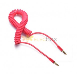 Color bobina 3.5 mm macho audio cable de resorte estéreo para auriculares 20CM